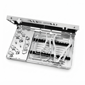 Premium Dental Rubber Dam Kit With <b>Clamps</b> Forceps Punch Plier Scissor And <b>Frames</b> Black Manual 12 Jaw Positions CE Certified - Product Image 2