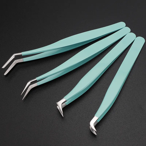 Private Label Stainless Steel Anti-Static Fiber Tip Volume <b>Lash</b> Extension Tweezers Custom Logo 90 Degrees for Eyelash Isolation - Product Image 3
