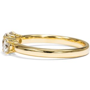 Bague Trilogie Trois Pierres en Diamant de Laboratoire Or Jaune Massif 14K VVS VS SI D G Bijoux de Luxe Fins OEM ODM Coupe Brillante pour Femme - Product Image 1