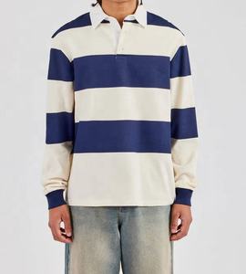 Sweat-shirt de sport en molleton bouclette 280 g/m² de haute qualité, personnalisé, en coton épais, avec col polo et rayures, pour homme - Product Image 6