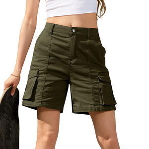 Shorts cargo haute performance à séchage rapide, classiques, décontractés, pour l'été, couleur unie, respirants, pour femmes - Product Image 5