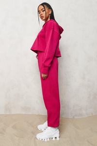 2025 Fall 83% Cotton 17% Premium Quality Custom Tracksuit Two Piece Set Women Tracksuit 2021 Latest <b>Crop</b> Top Women Sweatsuit Set Tracksuits for Women <b>legging</b> hoodies sweatsuits - Product Image 2