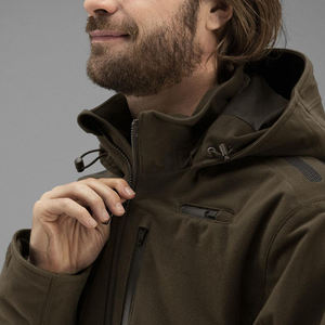 New Arrival 2026 Men's Brown Soft Shell Hooded <b>Jacket</b> Full Sleeve Waterproof Outdoor Wear Autumn Adult Size - Product Image 3