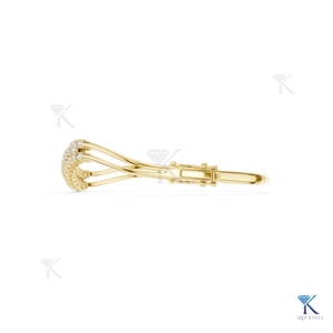 Lab Grown Diamond Wavy Contour <b>Bangle</b> 14K 18K <b>Solid</b> <b>Gold</b> Fine Women Multi Row Pave Luxury Jewelry Manufacturer Wholesale - Product Image 5