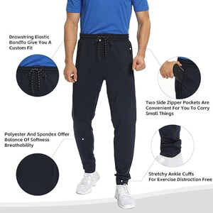 Pantalones deportivos para hombre, pantalones deportivos para gimnasio, pantalones deportivos para correr, pantalones deportivos con bolsillos con cremallera - Product Image 6