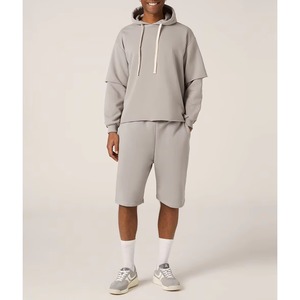 Conjunto de Shorts Oversize para Hombre, Diseño Moderno, 100% Algodón Felpa, Transpirable, Sudadera con Hombros Caídos y Shorts, 2026 - Product Image 2