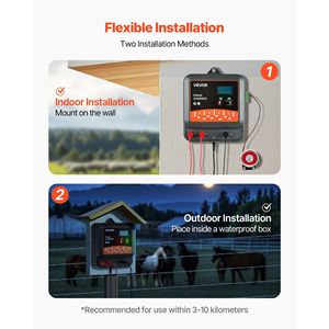 Cargador de Cerca Eléctrica con Pantalla LED en Tiempo Real, Alcance de 6.2 Millas, Alimentación CA/CC, Energizador 2J/3J/5J Multipotencia para Cargadores de Baterías - Product Image 6