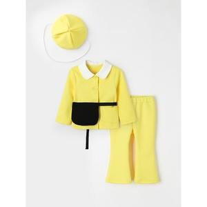 Conjunto de Ropa de Pana Estilo Coreano OZKIZ para Niñas, Diseño Sólido para 2-7 Años, Moda Infantil al por Mayor para Primavera/Otoño - Product Image 1