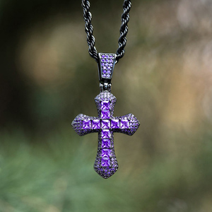 Pendentif Croix Halo 3 Couches Haut de Gamme en Argent Sterling 925 avec Moissanite VVS, Bijou Unisexe Hip Hop Religieux Scintillant - Product Image 1