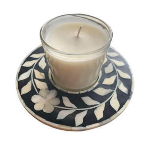 Portavelas de Madera Hecho a Mano con Incrustaciones de Hueso, Diseño Elegante, Artículo de Decoración para el Hogar, Regalo para Diwali, Navidad, Bodas - Product Image 6