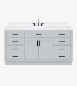 Meuble-lavabo de salle de bain personnalisé Timothy 66 pouces, meuble simple avec lavabo, seulement 5 options de finition, directement de l'usine au Vietnam - Product Image 1