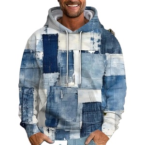 Sudadera con capucha de lana de gran tamaño de alta calidad para hombre logotipo personalizado bordado Diseño a cuadros cuello con capucha para invierno - Product Image 1