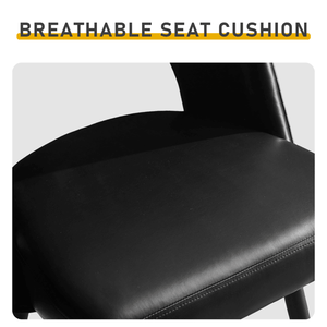 2pcs <b>Black</b> PU Swivel <b>Bar</b> <b>Stools</b> with Open Backrest and Metal Legs - Product Image 6