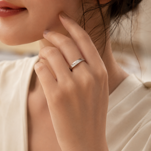 Bague de mariage en diamant naturel véritable 0,50 TCW |   Ensemble d'anneaux de couple en or blanc massif 14 carats, bijoux fins élégants pour mariage, cadeau pour lui et pour elle - Product Image 3