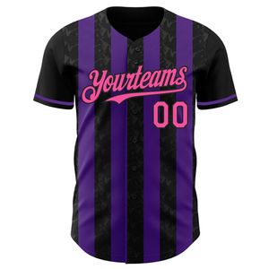 Custom Team Baseball Jersey 100% Polyester Short Sleeve Heat-Transfer Printed Breathable Quick Dry Unisex OEM Service Sportswear - Product Image 4