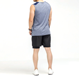 Camiseta sin Mangas Personalizada con Logotipo/Colores para Hombre, Transpirable, de Poliéster/Algodón, Cuello Redondo, Informal, con Impresión Digital - Product Image 5