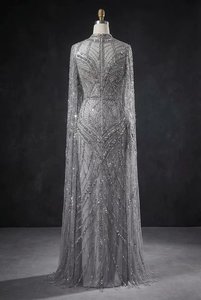 ชุดราตรีผ้าทูลล์สั่งตัดพิเศษ แขนสั้น ปักลูกปัดด้วยมือ ชุดออกงานหรูหรา ชุดสำหรับโอกาสพิเศษระดับไฮเอนด์ - Product Image 3