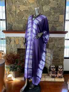 Robe Kaftan en Rayonne Tie-Dye Shibori Grande Taille Longueur Maxi Coupe Ample et Fluide pour Femme - Product Image 4