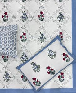 Juego de Sábanas de Algodón con Estampado Tradicional Hecho a Mano, Decoración Étnica para Interiores, Juego de Ropa de Cama Suave y Cómodo - Product Image 4
