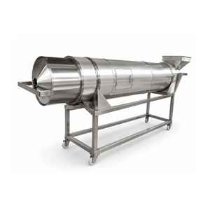 Machine de rôtissage rotative industrielle automatique à tambour, qualité alimentaire SS304, 100 kg/h, composants essentiels moteur et boîte de vitesses, pour snacks - Product Image 1