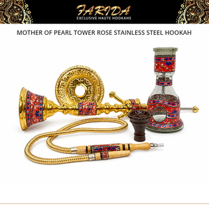 ฮุคก้า Farida รุ่น Mother Pearl Tower Rose สุดหรู ดีไซน์สะดุดตา คุณภาพดี ขายดี ฮุคก้าสแตนเลสทรงตรง - Product Image 2