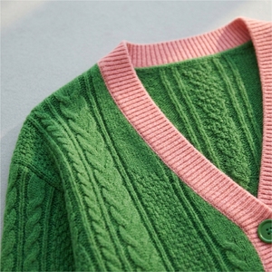 Make Your Custom Good Quality V-Neck for Sorority/Fraternity/Schools/Colleges/Universities Logo Knitted <b>Cardigans</b> <b>Sweaters</b> - Product Image 2