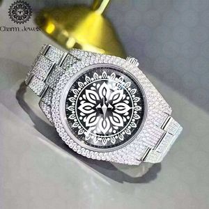 Charm_Jewels Luxury Stainless Steel <b>Watch</b> 40mm Analog Quartz Sapphire Crystal <b>Diamond</b> Bezel Folding Clasp Men - Product Image 1