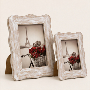 Fine Quality White Wooden Photo <b>Frame</b> with Wavy Edge Tabletop Standing <b>Vintage</b> <b>Picture</b> <b>Frame</b> for Home Decor Wholesale Price - Product Image 5