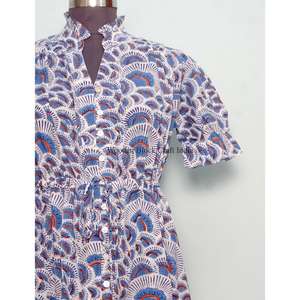 Vestidos de Playa Cortos de Verano para Mujer, Estilo Único, Hechos con Algodón Suave de Primera Calidad, Vestido de Manga Corta para Mujer - Product Image 3