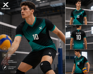 เสื้อวอลเลย์บอล X Sports City แบบซับลิเมชั่น 100% โพลีเอสเตอร์ แขนสั้น คอกลม ระบายอากาศ แห้งเร็ว สำหรับทุกเพศ - Product Image 2
