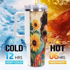 Stainless Steel Tumbler 40oz Double Wall Insulated Travel Mug With Handle <b>For</b> <b>Hot</b> Cold <b>Drinks</b> - Product Image 6