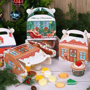 TH CBB-520 Boîte cadeau de Noël personnalisée avec poignée pour biscuits, bonbons, chocolat et cadeaux de fête - Product Image 4