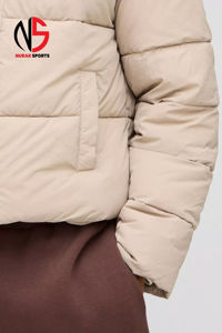 Dernière conception, logo personnalisé, veste matelassée en nylon froissé coupe carrée, couleur sable, haute résistance au vent, qualité hiver, doudoune matelassée pour homme 2026 - Product Image 3