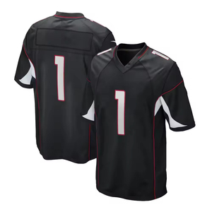 Custom Sublimated American Football Jersey Men's <b>Black</b> White <b>Pants</b> Set V-Neck Short Sleeve Moisture Wicking Polyester Uniform - Product Image 4