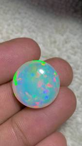 Opale d'Éthiopie naturelle Welo de grande taille, ronde, 17 mm, opale de feu, pierre de naissance, bijoux en opale - Product Image 3