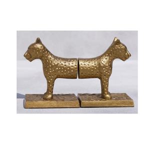 Sujetalibros de leopardo de Metal dorado Escritorio de aluminio Organizar Extremos de libros de moda Perfeccione su estilo de estantería Decoración del hogar y la Oficina - Product Image 4