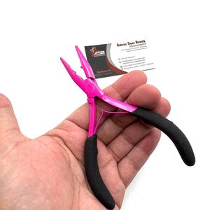 Chain Nose Hair <b>Extension</b> Pliers Custom Logo Black Pink Stainless Steel Micro-<b>beads</b> Pressing Professional Hair <b>Extension</b> Tools - Product Image 4