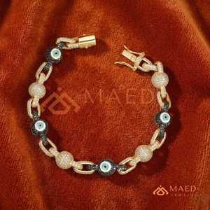 Pulsera de Eslabones de Moissanita en Oro, Negro y Blanco, Pulsera de Cadena de Lujo Premium para Mujer y Hombre, Joyería - Product Image 5