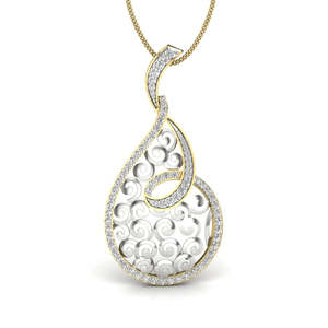 จี้เพชรชุบทองหรูหรา ดีไซน์ลายเส้นโค้ง สำหรับผู้หญิง สวมใส่ได้ทุกวัน - Product Image 3