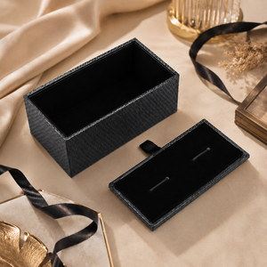 Caja de Regalo Rígida Negra de Lujo con Tapa, Caja de Empaque Texturizada Premium para Joyería, Cosméticos, Relojes y Productos de Alta Gama - Product Image 6