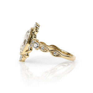 Vintage 2.5 CT <b>Oval</b> Cut <b>Moissanite</b> Classic Solitaire <b>Engagement</b> <b>Ring</b> 14K Gold Cut Halo Filigree Antique Style Cluster <b>Ring</b> - Product Image 5
