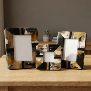 Handcrafted Agate Quartz Marble Photo <b>Frame</b> Set Decorative Natural Stone Tabletop Picture Display Modern Luxury Home Office Gift - Product Image 5