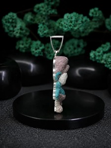 925 Sterling <b>Silver</b> Cartoon Character Pendant Moissanite <b>Charm</b> <b>Silver</b> Plated IGI Certified Hip Hop Wedding Custom Jewelry Gift - Product Image 2