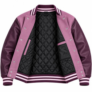 Fabricant de vestes varsity sur mesure OEM, manches en cuir, corps en laine, broderie, pour hommes - Product Image 4