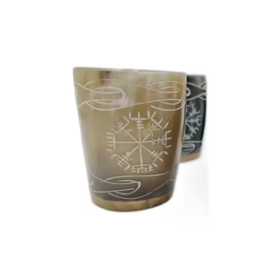 Taza de cerveza de cuerno de buey hecha a mano de primera calidad, estilo vikingo, taza natural para beber de blossom craft india - Product Image 2