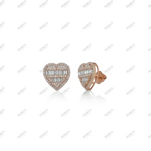 Pendientes de Oro Blanco con Diamante Solitario, Joyería de Lujo para Mujer, Chapados en Rodio, Ligeros, Regalo para Aniversario de Bodas o Fiesta - Product Image 2