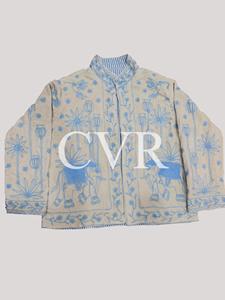 Hand Embroidered Floral Cotton Coat Mandarin Collar Full Sleeve Chinese Style Outerwear for Women Spring Casual - Product Image 1