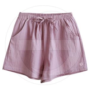 กางเกงขาสั้นของผู้หญิง,กางเกงทรงตรงสวมใส่สบายสีพื้นแบบกำหนดเองสำหรับฤดูร้อน - Product Image 3