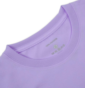 Camiseta de Algodón Lavanda para Hombre, Manga Corta, Cuello Redondo, Corte Regular, Informal, Tejido de Punto, Color Sólido - Product Image 3