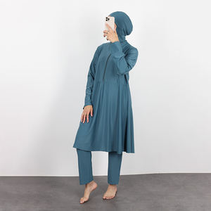 Traje de Baño Musulmán Personalizado para Mujer, Burkini de 3 Piezas, Color Sólido, Traje de Baño Modesto Islámico - Product Image 2